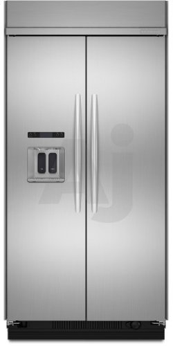 KitchenAid Architect Series II KSSC48QTS 48 Built-In Side by Side Refrigerator with In-Door-Ice Dispensing System & LCD Dispenser Display: Stainless Steel/Architect II Style Handles