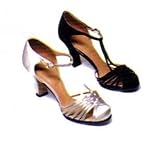 Ladies Flapper Costume Shoes - Black or Silver