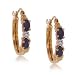 Jewelry : 10KT Yellow Gold Hoop Earrings & Blue Sapphire Diamond