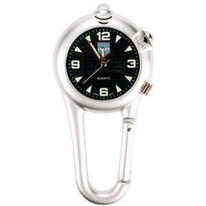 Belt Watch, Carabiner, Black Face w/LED Light