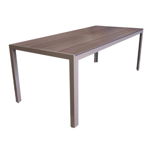 Gartentisch Aluminium/Non Wood 205x90cm Champagner/Silbergrau