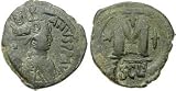 All Products : Byzantine Empire, Heraclius, 5 October 610 - 11 January 641 A.D.; Justinian I Undertype; Bronze Follis