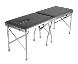 `Portable Massage Table Solid Top 24W X 72L X 30H X 2 Sturdy aluminum frame provides 24 x72 wor