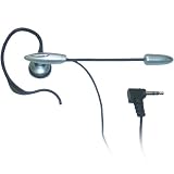 2.5mm Hands-Free Cell Phone Headset with Boom Mic (Silver) for LG - Image Brand