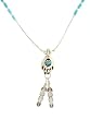 Sterling-silver Southwest Bear paw and pendant-necklaces W/Feather