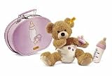 Steiff Teddy Bear Baby Suitcase with Diaper and Bottle Included!