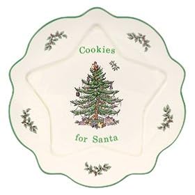 Spode Christmas Tree Star Cookies for Santa Plate