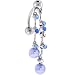 Blue TOP DROP Double PEARL Dangle Belly Ring