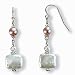 Square Shaped Stardust Silver Twist Bead Cultured Pearl Earrings