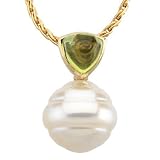 14K Yellow or White Gold Paspaley South Sea Cultured Pearl and Peridot Pendant - Various Sizes
