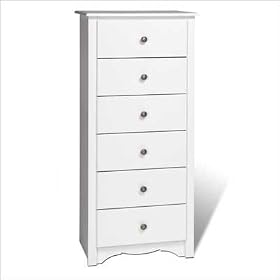 Monterey 6 Drawer Lingerie Chest In White Finish By Prepac Furniture