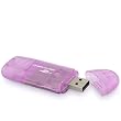 SD / MMC Memory Card to USB 2.0 Adapter, Clear Purple