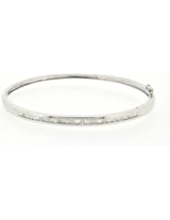 10K White Gold Diamond Bangle