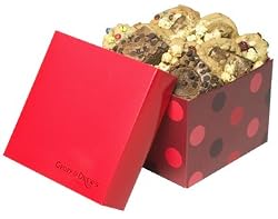 Geoff & Drew's Signature Red Gift Box of 16 Fresh Baked Cookies & Popcorn