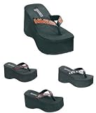 FUNN-15/16/17/18, 3 1/2 Platform Thong Flip-Flop Sandal with Flames, Sculls or Cherries by Demonia