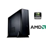 SLIM DESIGN MINI PC AMD ATHLON X2 250 DUAL-CORE 2x3,0GHz - 500GB HDD - 2GB DDR3 - DVD Brenner - Grafik ATI HD3000 (VGA-DVI-HDMI) - 7.1 Audio - 8xUSB - LAN - 400W - Front USB/AUDIO - 1xeSATA - COMPUTER