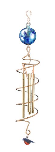 Red Carpet Studios 10153 28-Inch Blown Glass Ball Wind Chime, Blue Bird Red Carpet Studios 10153 28-Inch Blown Glass Ball Wind Chime, Blue Bird