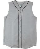 Augusta Sportswear Wicking Mesh Sleeveless Button Front Baseball Jersey With Braid Trim 595