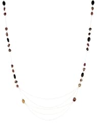 14K Gold Over Sterling Silver Tourmaline and Onyx Layer Necklace, 36"