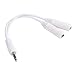 Wideskall 6 Inch 2.5mm Gold Plated Audio Stereo Y Splitter Adapter Cable (Wh...