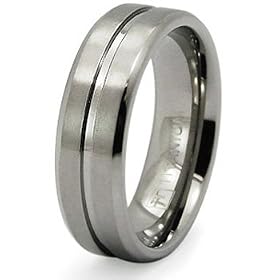 7mm Grooved Satin Finished Ring - Size 8: West Coast Jewelry: Jewelry