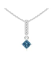 Princess Blue and White Diamond Bale Pendant