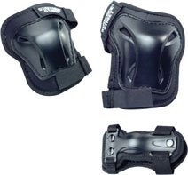 Childrens Toyshop  Third Party New : Boys Junior Knee Pads, Elbow Pads & Wrist Guards - Triple Pad Set AC750 - Black - Medium (7-10yrs)