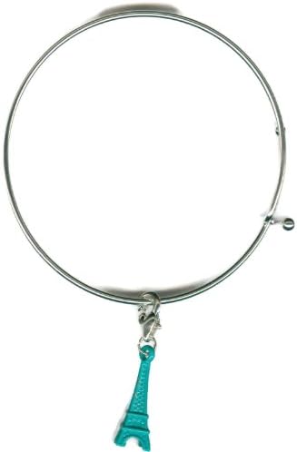 Expandable Wire Eiffel Tower France Charm bracelet bangle P8536
