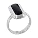 Sterling Silver Elongated Rectangular Onyx Ring