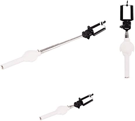 DOUBLETOP Cartoon Baymax Selfie Sticks with Wire Control and Rear-view Mirror but Bluebooth (White)