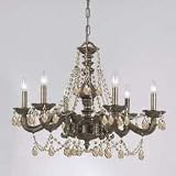 Crystorama - Golden Teak Majestic Wood Polished Crystal Chandelier - 5026-VB-GT-MWP