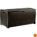 Suncast DBW9200 Mocha Wicker Resin Deck Box, 99-Gallon