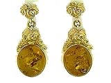 14K Gold Amber Earrings