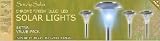 UKayed Chrome Finish Blue LED Solar Powered Garden Lights - Pack of 4