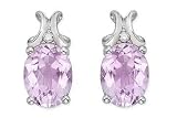3 1/8 Carat Kunzite and Diamond 14K White Gold Earrings