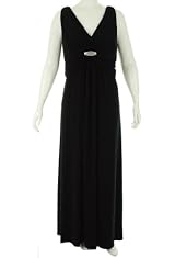 Betsy & Adam V-Neck Solid Gown