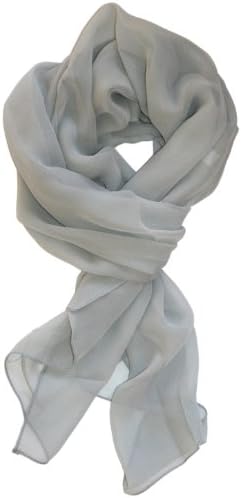 LibbySue-Silk Blend Oblong Chiffon Scarf in Solid Colors