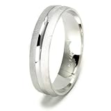 Diamond Cut Sandblast Sterling Silver Wedding Band Ring