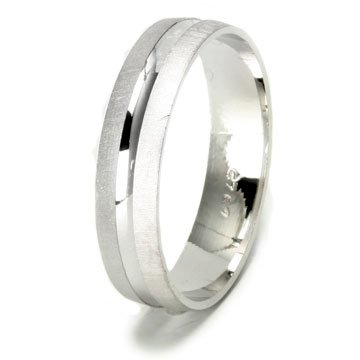 Diamond Cut Sandblast Sterling Silver Wedding Band Ring