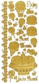 12 PACK DAZZLES 4x9 SWEET TREATS GOLD Papercraft, Scrapbooking (Source Book)