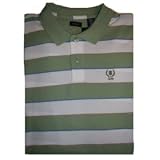 Men's Izod Polo Shirt Size Xxl Green Striped Short Sleeved