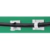 WHITE gloss coated aluminium self-adhesive cable clips - 10 SMALL open arm/modem clips for indoor use