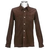 Forzieri Men's Brown Italian Suede Leather Shirt-Jacket