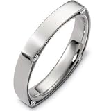 Square Style 14 Karat White Gold Diamond Band, 0.16 TCW