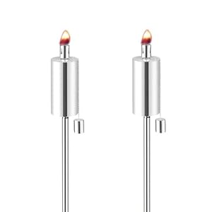 Anywhere Garden Torch - Stainless Steel Cylinder Shape Tiki Torch (2 Pack) by 