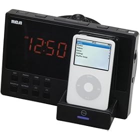 Click here to buy RCA RP5502i Universal iPod Dock AM FM Clock Radio by RCA.