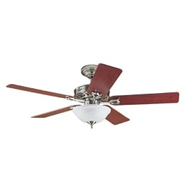 Hunter 22460 The Astoria Two-Light 52-Inch Five Blade Ceiling Fan, Brushed Nickel with... by Hunter Fan Company