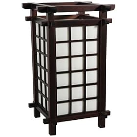Asian Home D�cor - 17 Ido Japanese Wood and Rice Paper Shoji Lantern Oriental Lamp Walnut from Lava Lamps
