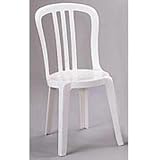 Miami Bistro Resin Stacking Sidechair White
