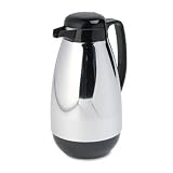 Glass Lined Chrome-Plated Carafe, 1-Liter Capacity, Black Trim